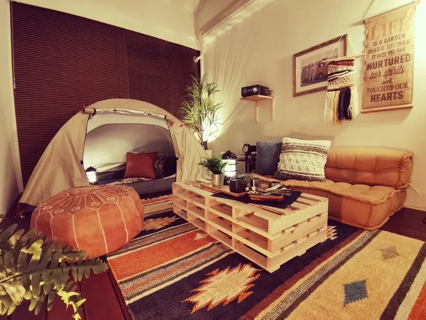 A room with a♪ projector that makes you feel like you're camping, 5 minutes on foot from♪ Ishigaki Port Terminal! - Image 1