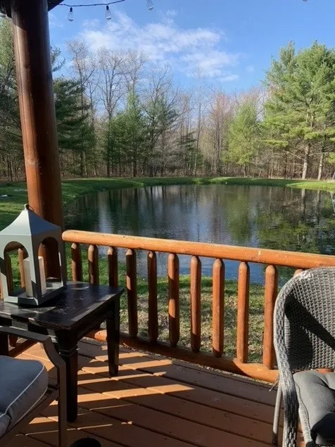 Cheerful 2 bedroom cabin with hot tub and pond - Image 1