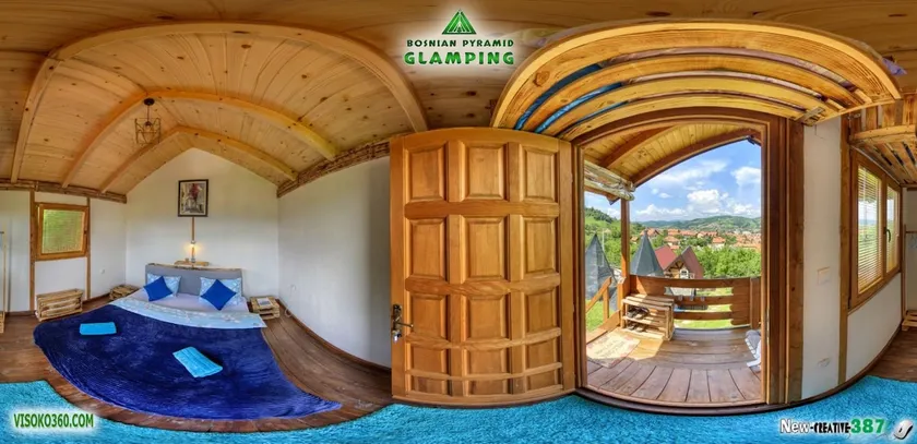 Blue bungalow Bosnian pyramid glamping - Image 1