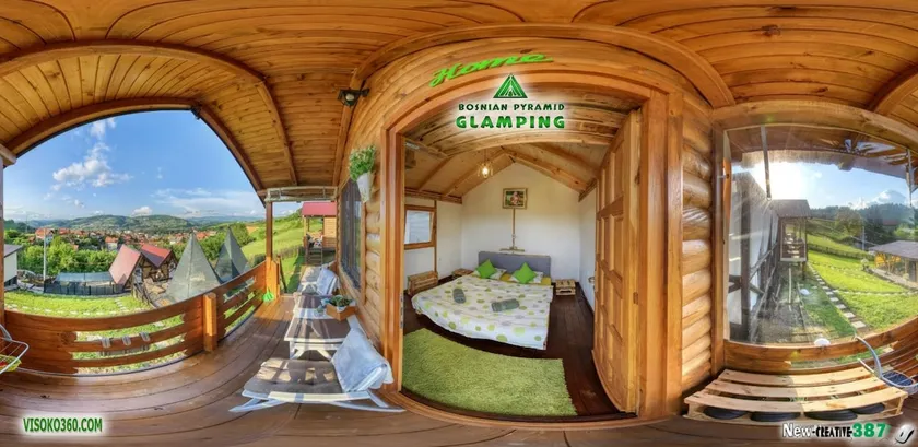 Green bungalow Bosnian pyramid glamping - Image 1