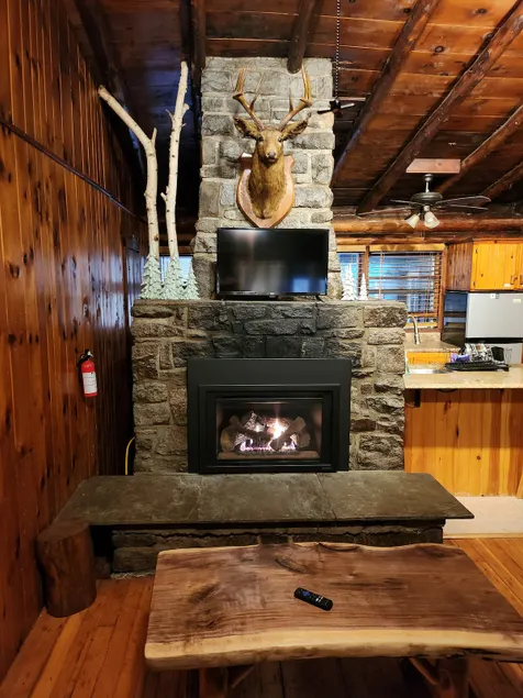The Wren-Adirondack Log cabin King bed & fireplace - Image 1
