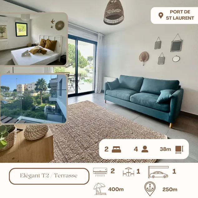 Beautiful 2 rooms – Close to port – Parking – Air conditioning - Image 1