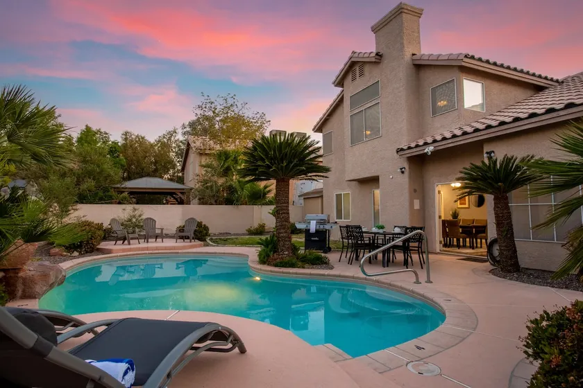 Stunning Pool at Chic 4BR Vegas Home - Image 1
