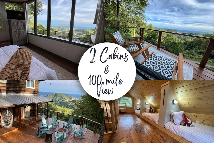 2 Cabins, 100 Mile Views, Hot Tub, 2½ miles to BR - Image 1