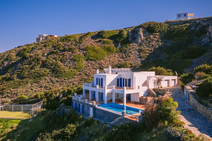 Villa Delfini, beachfront, best 2-16 guests, Syros - Image 1