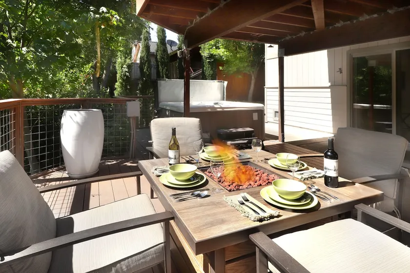 DREaMWEaVER Summer Dock & Boats Hot Tub Fire Table - Image 1