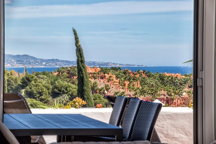Modern 2 bedroom with Sea and Mountain Views, Pool by Puerto Banus, Marbella - Image 1