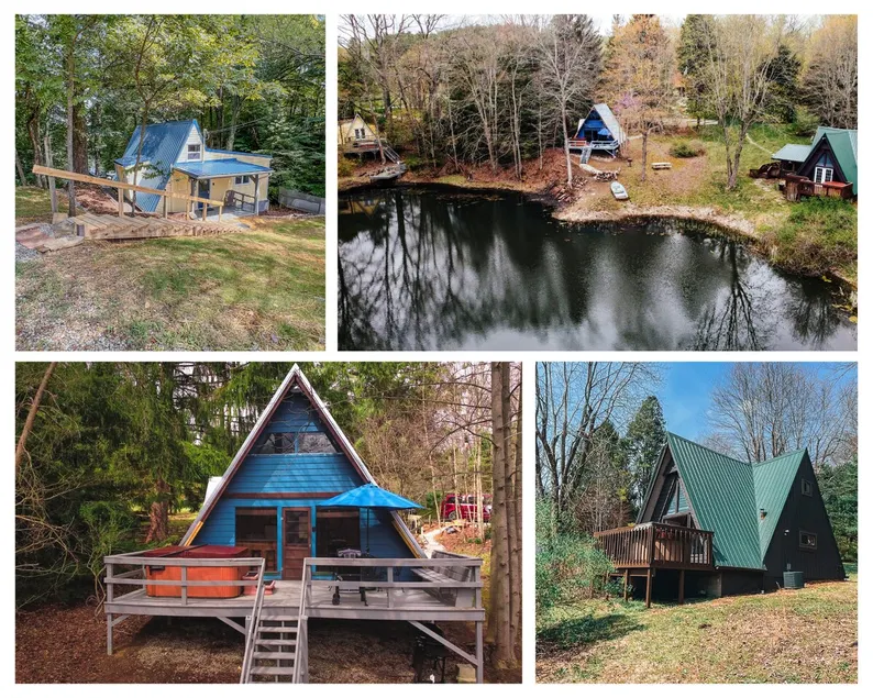 Three A-frame Cabins, a provate Pond, row boats! - Image 1