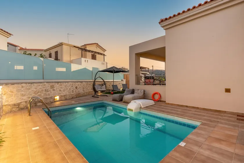 Family Villa Ismini with Private Pool & Stunning Views, near Rethymno and the Beach - Image 1