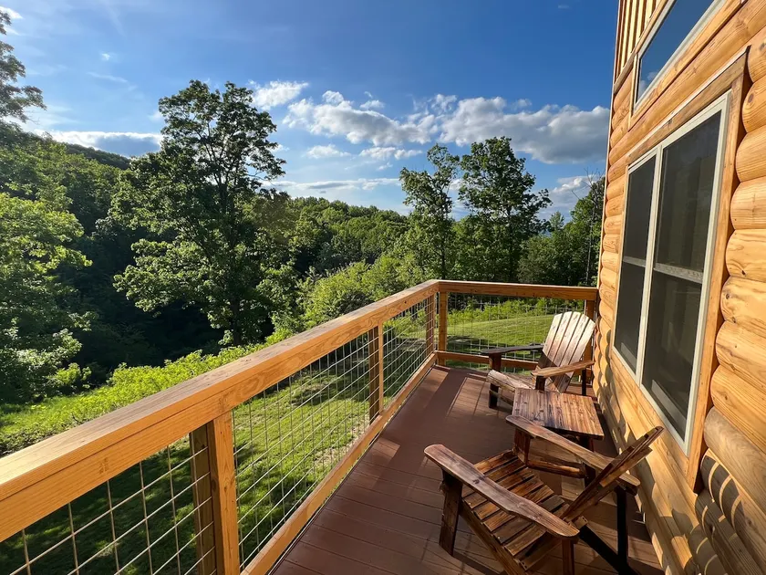 Modern 2BR cabin w/ sauna, mountain views, & pond - Image 1