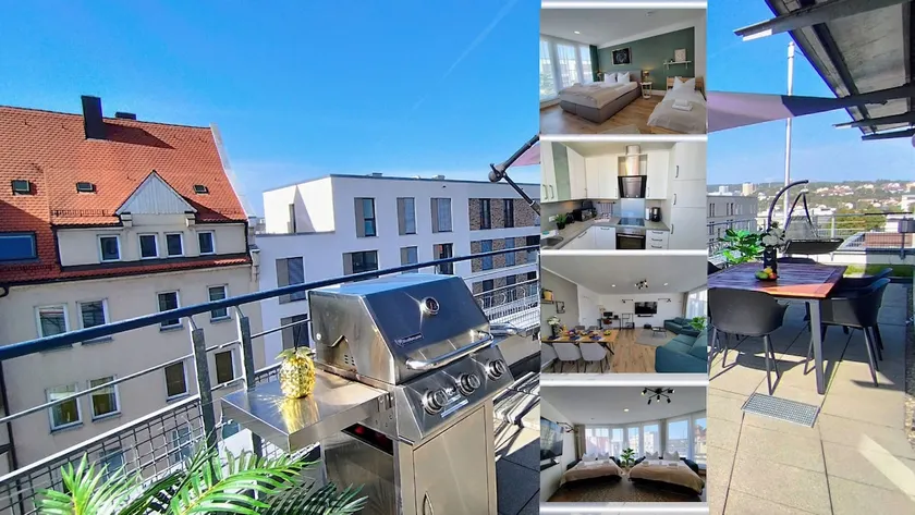 Ulmer Penthouse für 7, Arbeitsplatz, XXL-Dachterrasse, Grill, Wii - Image 1