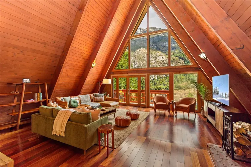 A-Frame Lodge • Creek & Mtn Views •Wall of Windows - Image 1