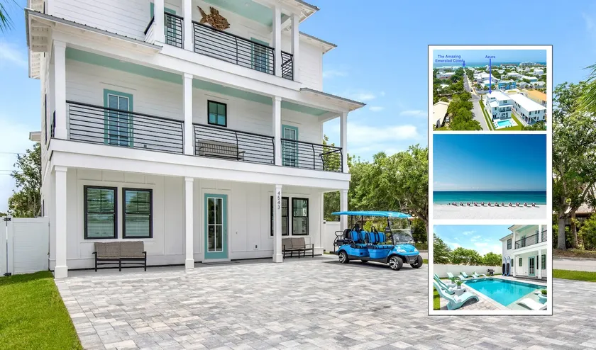 Azure! Sleeps 22! Golf Cart! Beach Access! Pool - Image 1