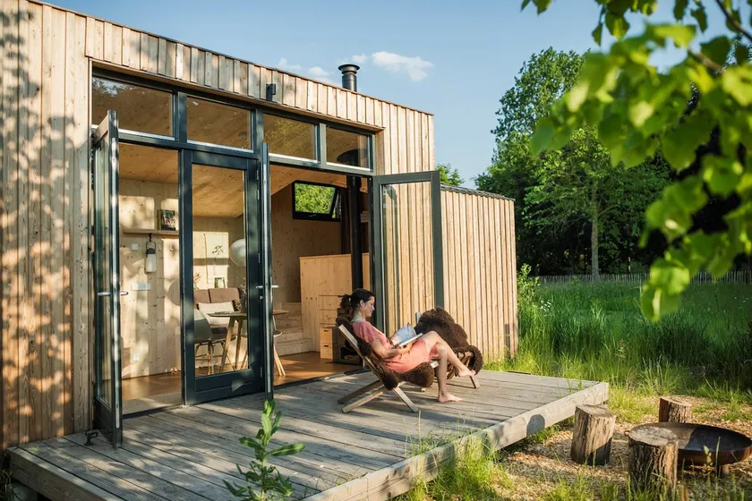 tiny house with outdoor pizza oven on estate - Image 1