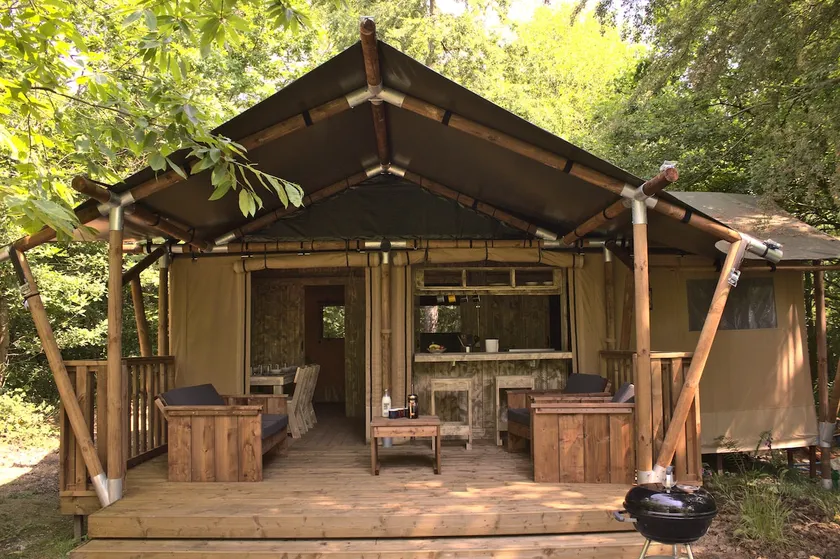 Luxury Safari Tent with Hot Tub in Ancient Woodland - Image 1