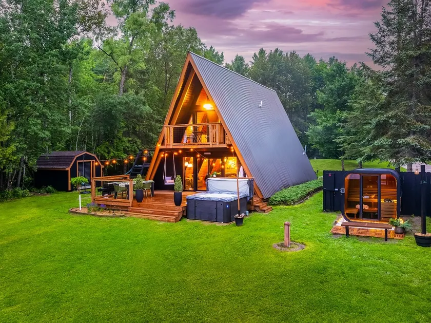 Summer is coming!  Aframe on Bass Lake~ Hot Tub, Sauna & Sunsets! - Image 1
