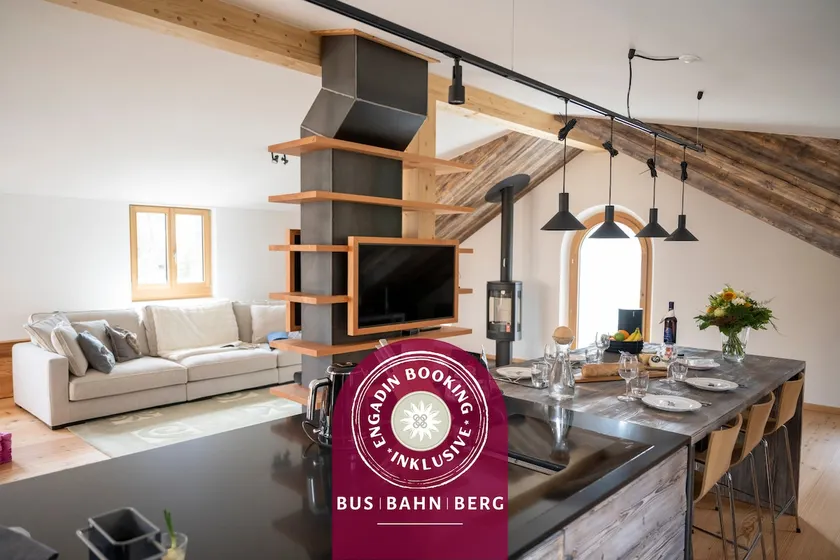 Chasa Bao: Luxurious new 4.5-room penthouse flat with balcony and view in Sent - Image 1