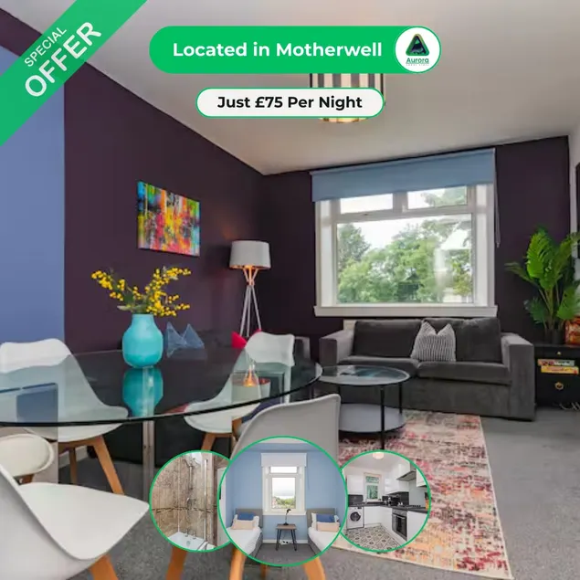 Stylish 2BR Flat in Motherwell/WiFi & Free Parking - Image 1
