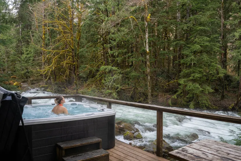 River Runs Through this secluded A-Frame, hot tub - Image 1