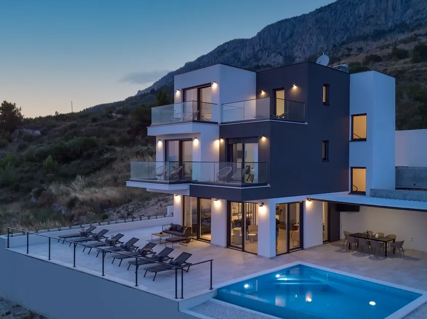 Seaview Villa Marila with a private pool with hydromassage, 3 en suite bedrooms, 1km from beach - Image 1