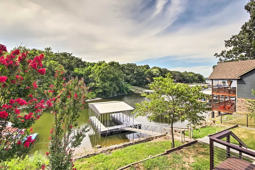 Dock, Deck & Boat Slip: Lakefront Eucha Home - Image 1