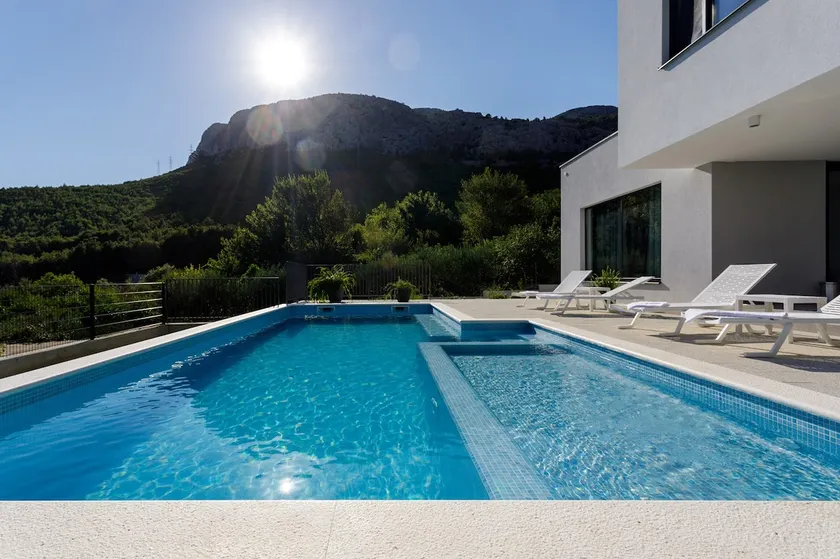 Modern Villa Elia with 40sqm heated pool, 3 bedrooms, and Split city views - Image 1