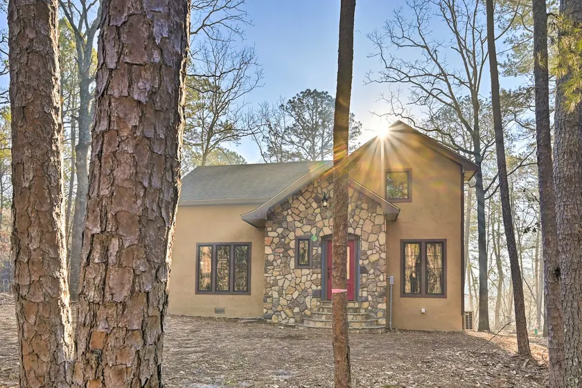 Tudor-Style Broken Bow Cottage w/ Hot Tub & Decks! - Image 1