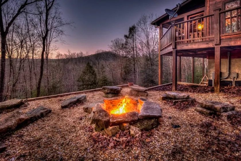 Resting Bear Retreat Hot Tub Pool Table Fire Pit - Image 1