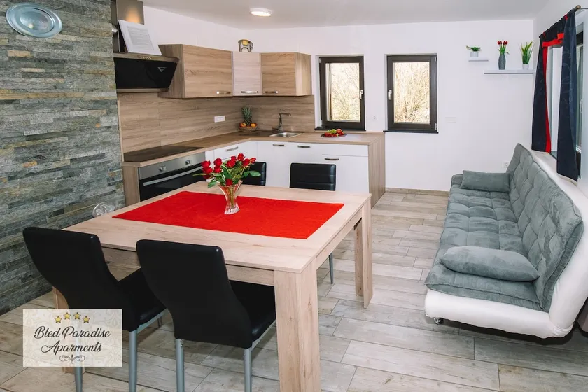 Modern studio with a terrace and Bled castle View - Image 1