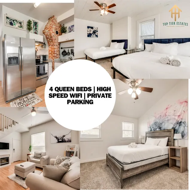 4 Queen Beds High Speed Wifi Private Parking - Image 1
