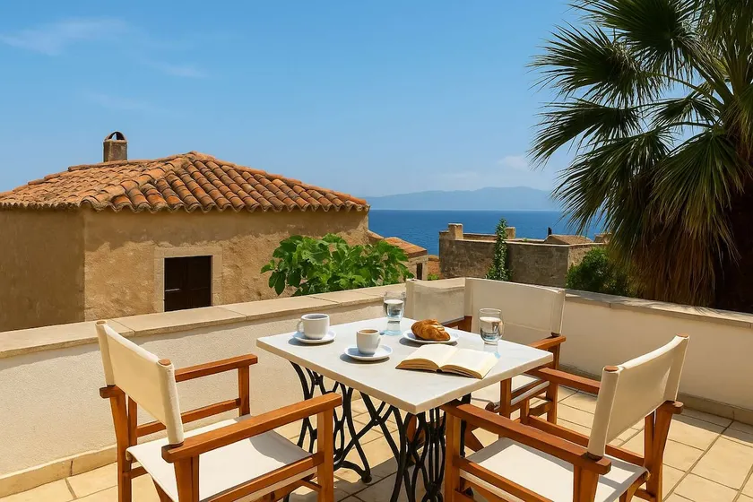 Menexes Suites | Melica Suite Balcony w/ Sea View - Image 1