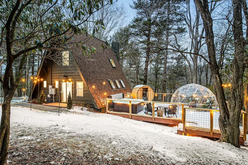 Modern Luxe A-Frame w/ Dome, Hot Tub & Sauna - Image 1