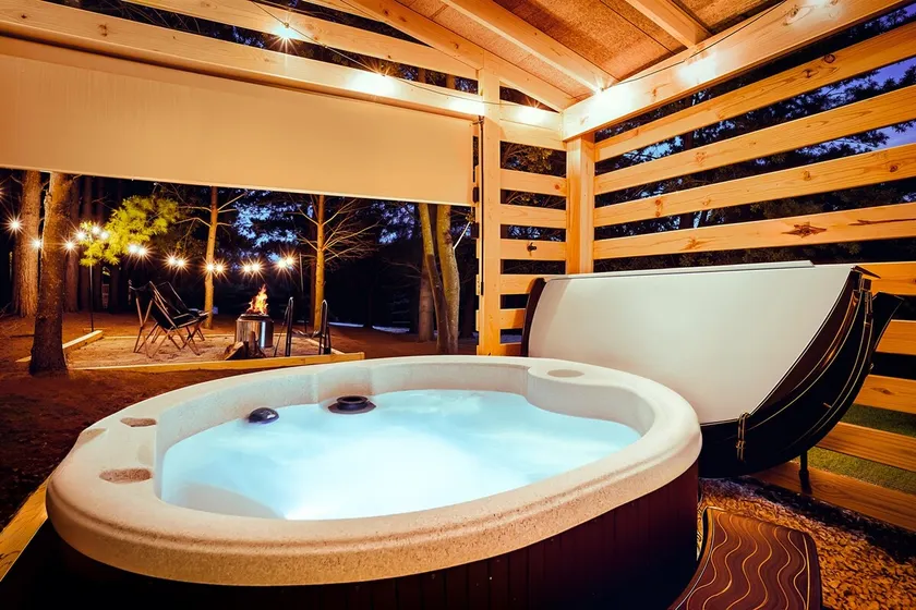 Hot Tub + Fire Pit | Modern Wooded Cabin for Two - Image 1