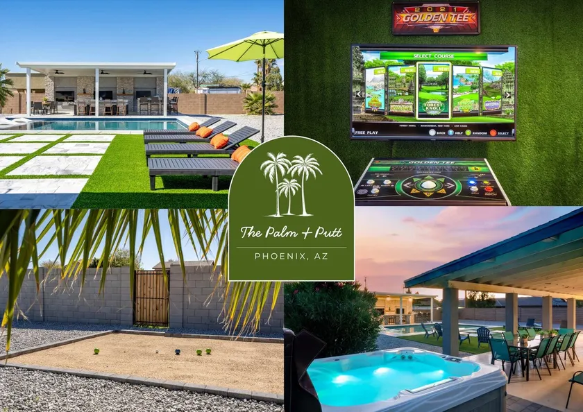 The Palm Putt Heated Pool Golden Tee Bocce - Image 1