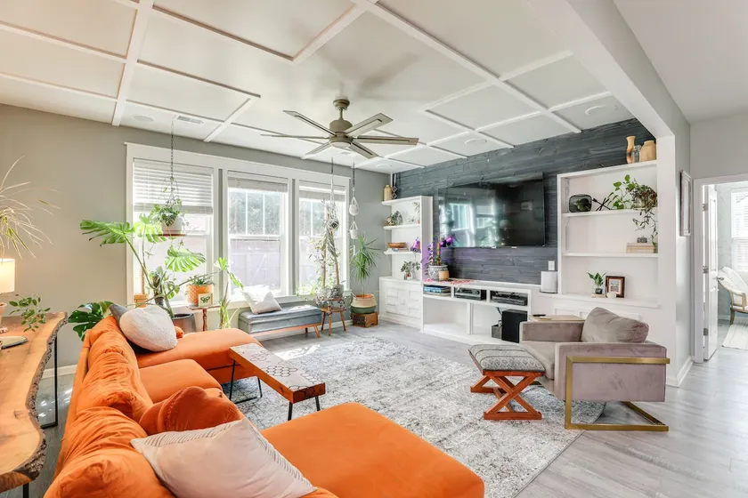 Media Room & Yard: Modern Moncks Corner Home - Image 1