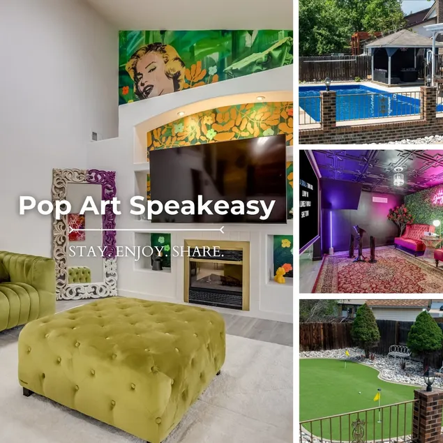 Pop Art Oasis with Karaoke Mini Golf Hot Tub and Pool - Image 1