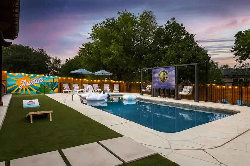 Uptown Oasis | Pool Spa Karaoke Game-Room Fire Pit - Image 1