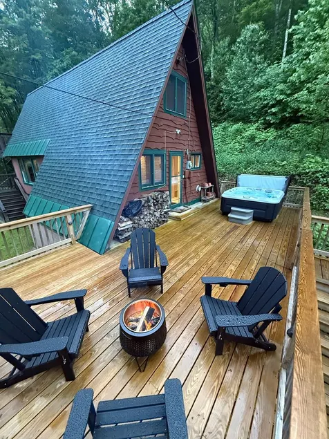Modern Killington A-Frame with Deck & Hot Tub - Image 1
