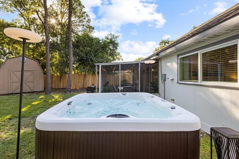 Htown Hot Tub Getaway Swing Set BBQ Yard Games - Image 1