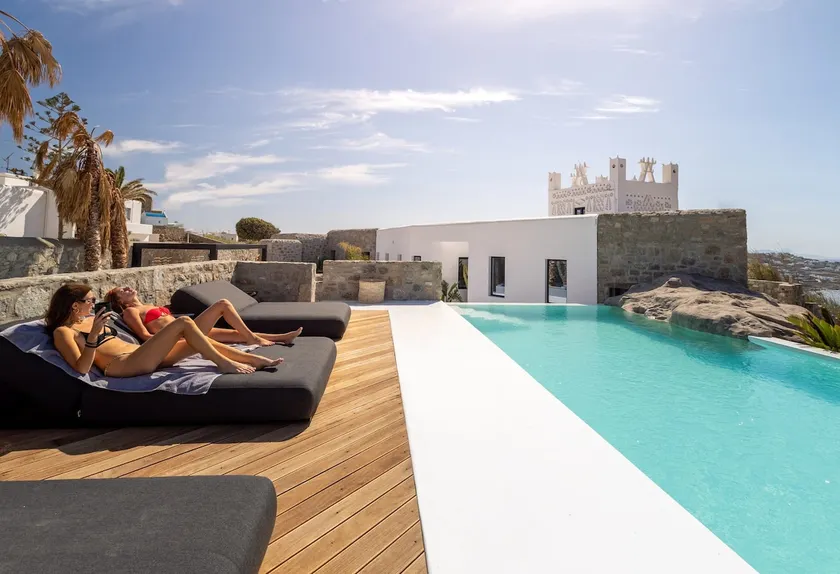 Mykonos Town Black Villa with Cave Heated Pool - Image 1