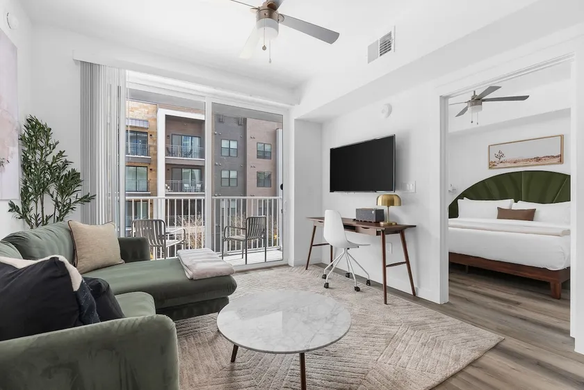 Lodgeur | Work-Ready 1BR + Resort Pool | Near UNT - Image 1
