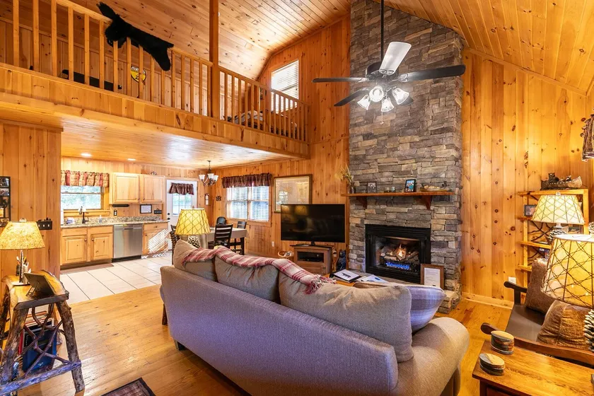 A Bears Hill - Log Cabin in Boone med badtunna, stor gård och damm. - Image 1
