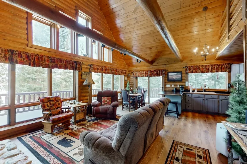 7-Acre Lakefront Log Home with Private Dock - Image 1