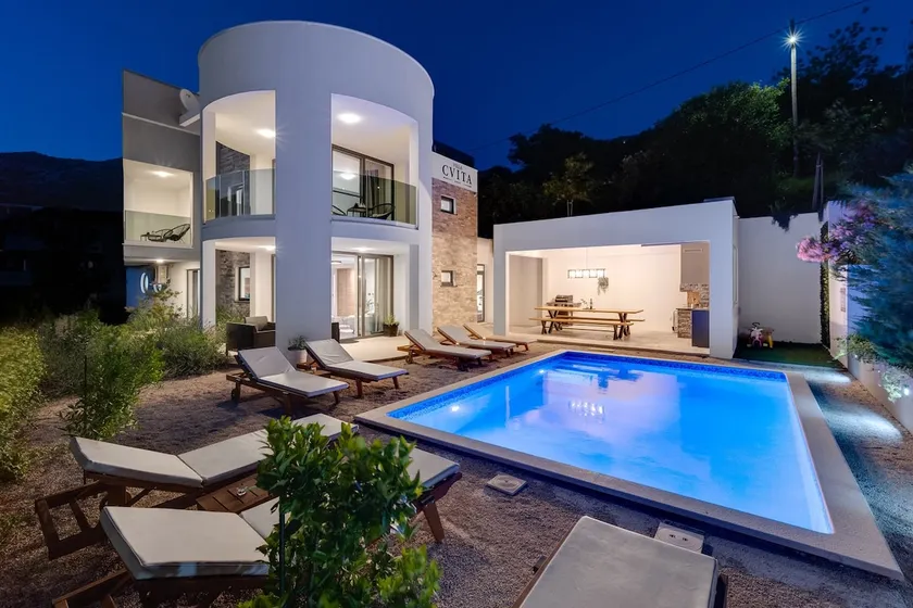 Villa Cvita Is A Modern 5 Bedroom Villa With A Jacuzzi, A Gym And Finnish Sauna, A Heated Pool, And Amazing Views - Image 1