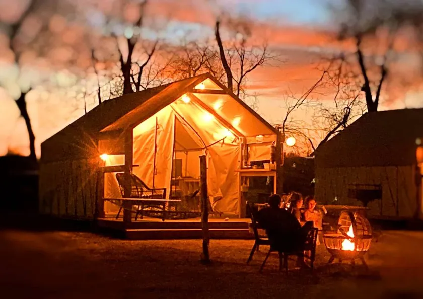 Amazing Glamping Destination for Friends and Family: Comfortable Safari Tent on the San Marcos River near Kingsbury, Texas - Image 1