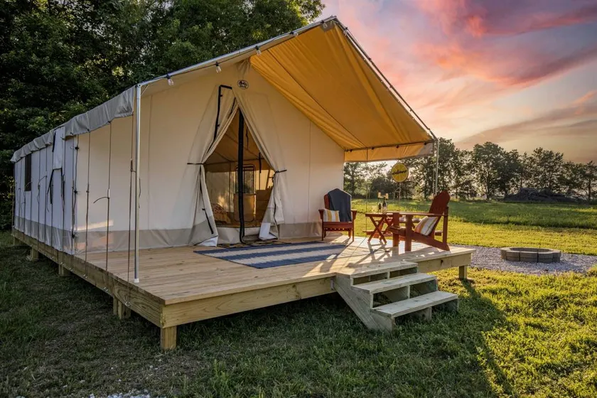 Iconic Tented Cabin with Fire Pit in Cassville, Missouri - Image 1