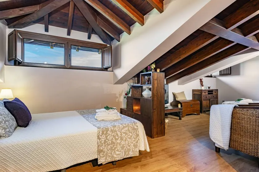 Chambre privée avec terrasse, jardin et jacuzzi | Vue montagne - Image 1