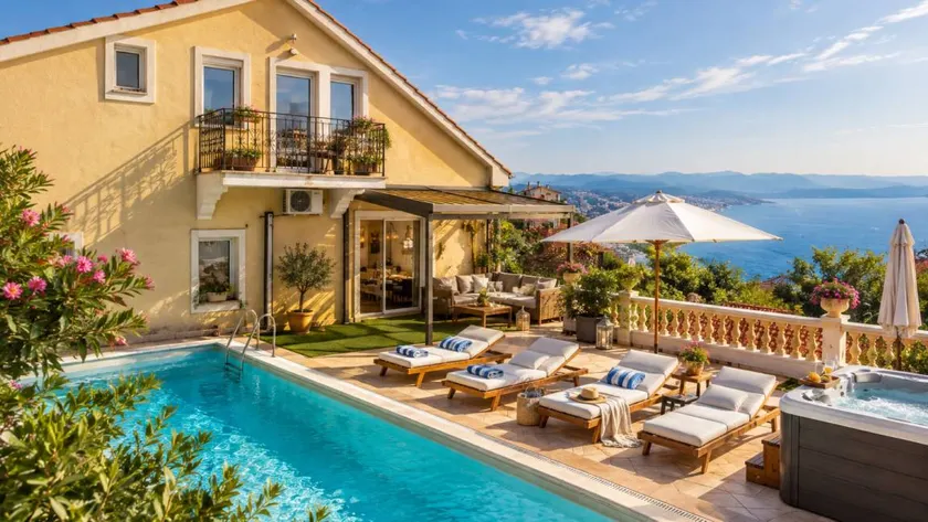 Villa with garden, hot tub & private pool - Image 1
