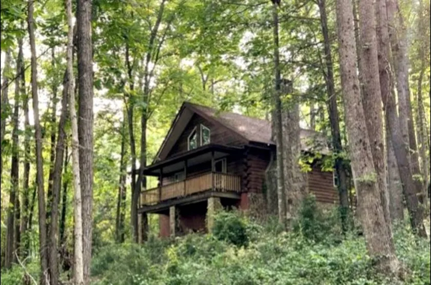 Cozy Forest Cabin Surrounded by Trees near Stone Mountain State Park, North Carolina - Image 1