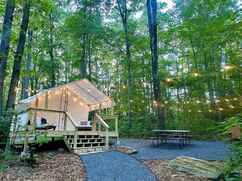 Equipped Glamping Tent with Modern Interior in Shippenville, Pennsylvania - Image 1